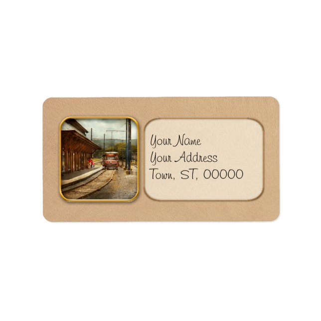 Étiquette Train - Monter dans le tramway de Scranton (Devant)