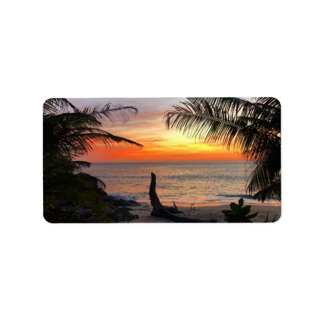 Étiquette Tranquille Hawaiian Tropical Island Beach Sunset (Devant)