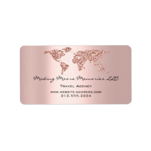 Étiquette Travel Blogger Agency Earth Globe Rose Parties sci