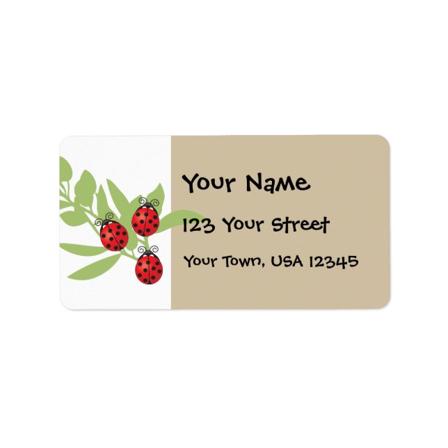 Étiquette Trois Lucky Ladybugs (Devant)
