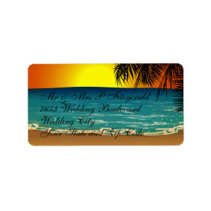 Étiquette Tropical beach at Sunset
