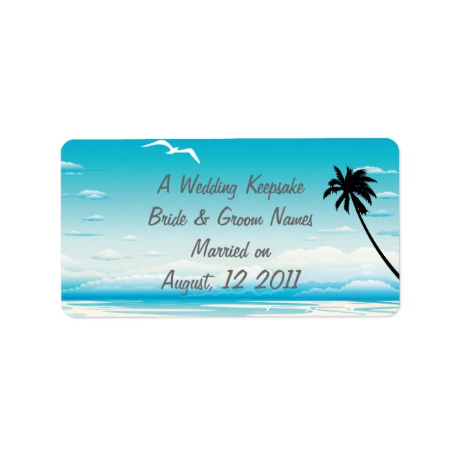 Étiquette Tropical Beach Wedding Favoriser Lip Balm Tube Éti (Devant)