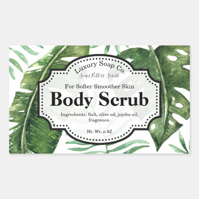 Étiquette Tropical Body Scrub (Devant)