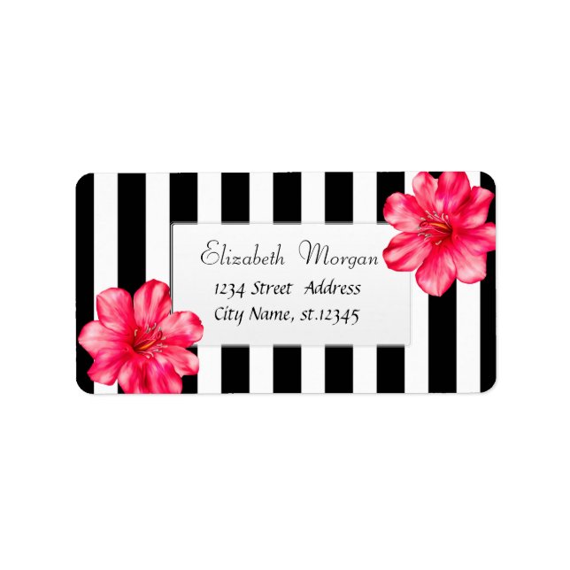 Étiquette Tropical moderne, Hibiskus Black Stripe (Devant)