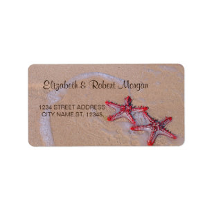 Étiquette Tropical Sand,Red Starfish