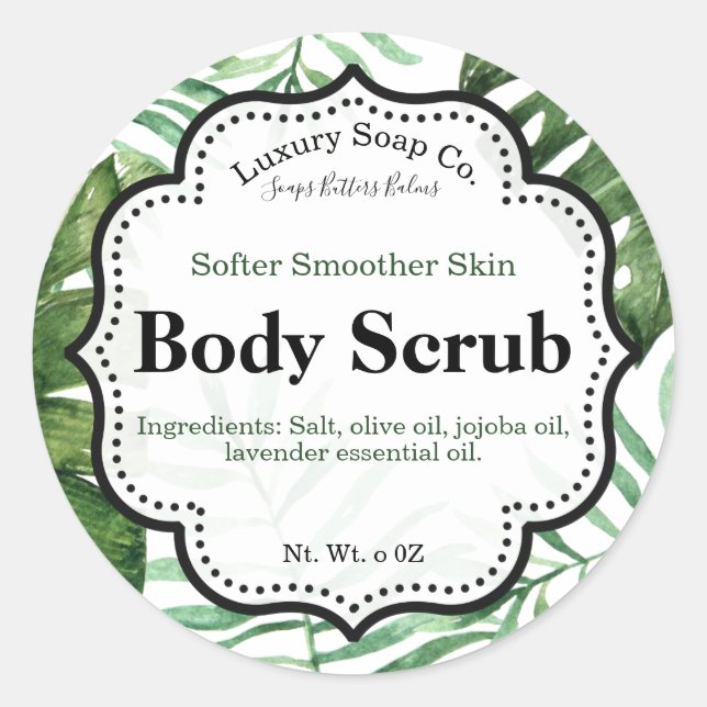 Étiquette Tropical Scrub (Devant)