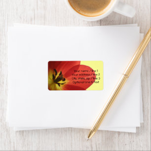 Étiquette Tulipe de printemps rouge   Adresse personnalisée