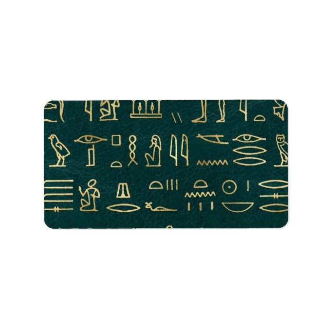 Étiquette Typographie égyptienne d'or Hiéroglyphes Égypte (Devant)
