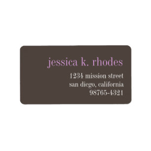 Étiquette Typographie lilas gris acier adresse de retour mod
