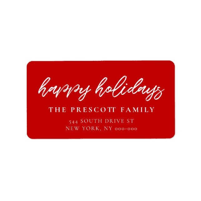 Étiquette Typographie moderne Joyeux jours fériés (Devant)