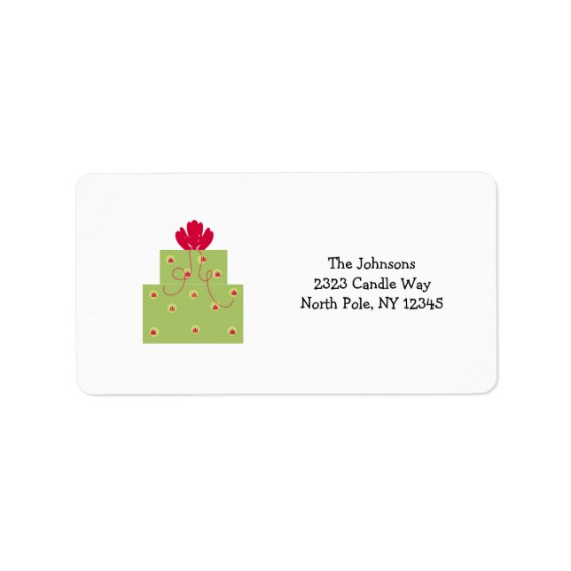 Étiquette Un cadeau vert simple et moderne (Devant)