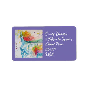 Étiquette Unicorn Rainbow Unicorns Mignonne Adresse de retou