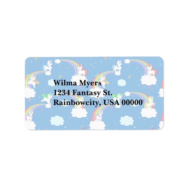 Étiquette Unicornes joueuses (Devant)