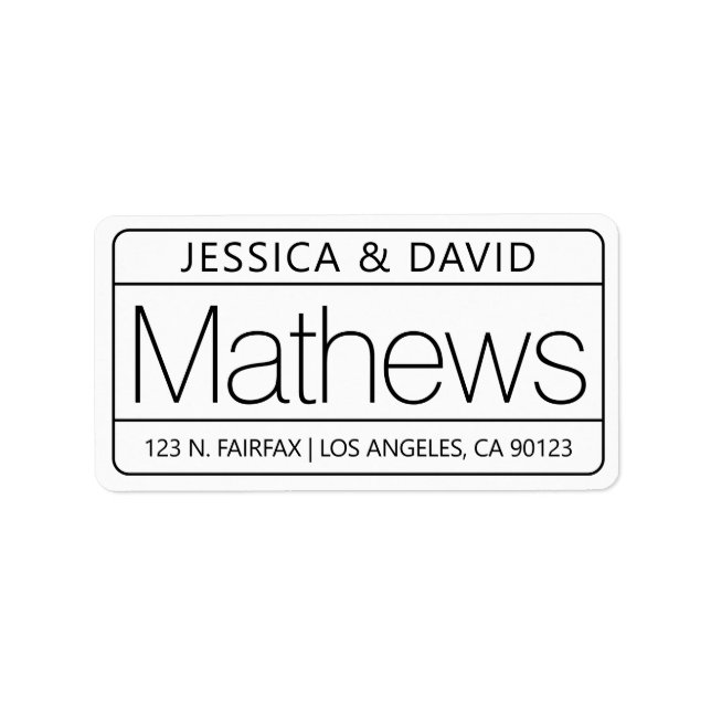 Étiquette Unique et créatif apparence blanche Noir (Devant)