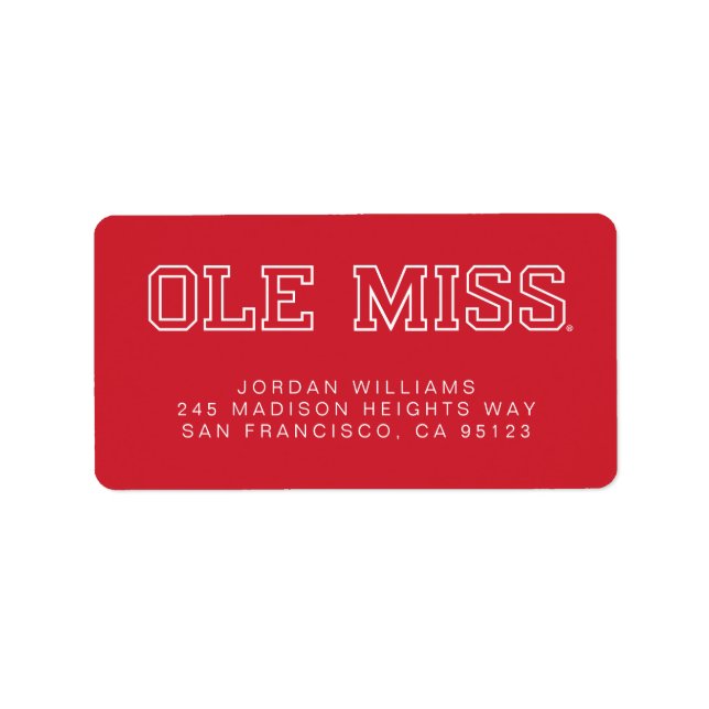 Étiquette Université du Mississippi | Ole Miss Wordmark (Devant)