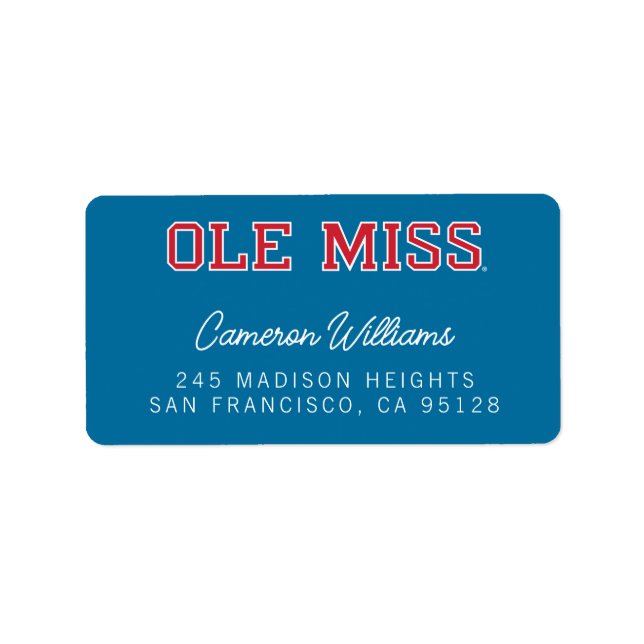 Étiquette Université du Mississippi | Ole Miss Wordmark (Devant)