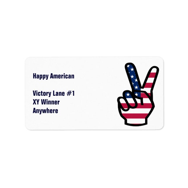 Étiquette US Victory Sign (Devant)