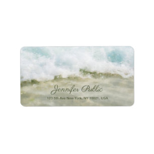 Étiquette Vagues dans l'huile Artwork main Script Texte Adre