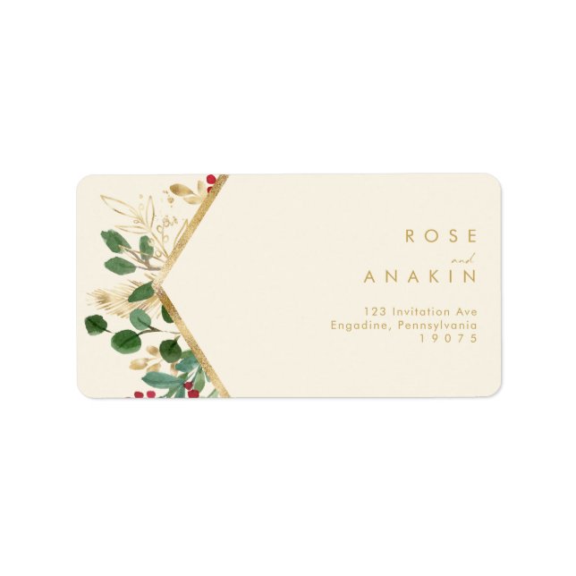 Étiquette Végétation de Noël moderne | Adresse RSVP Cream (Devant)