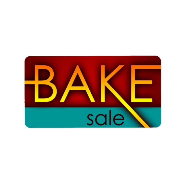 Étiquette vente de gâteaux (typographique) (Devant)