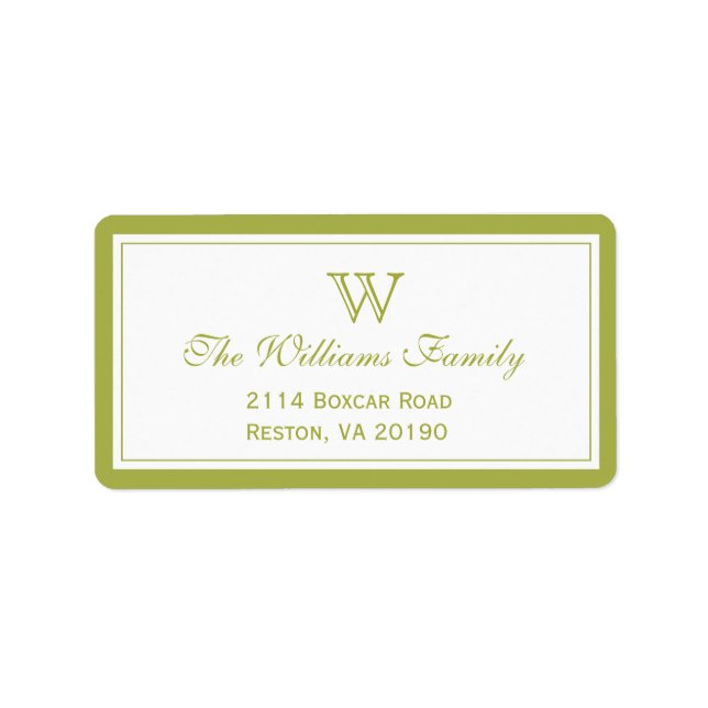 Étiquette Vert classique (Devant)