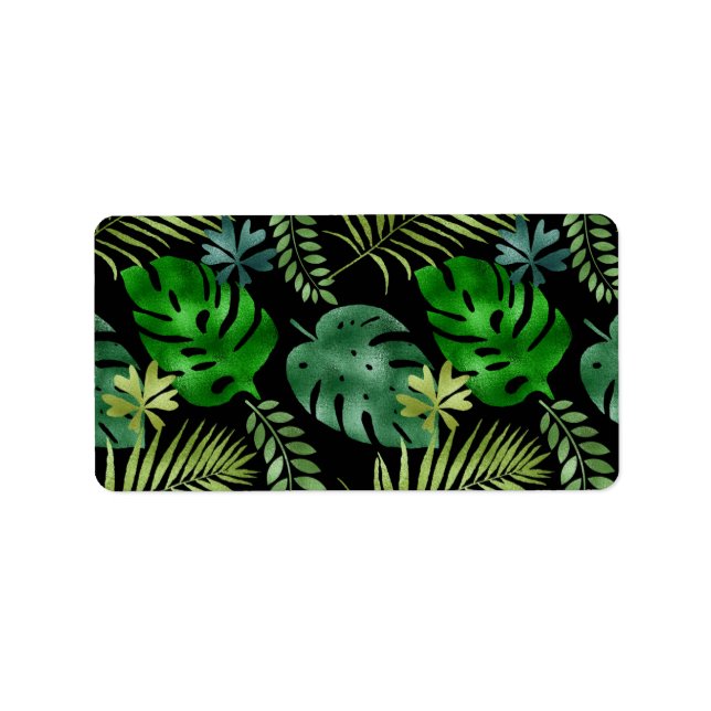 Étiquette Vert éclatant Tropical Mixte Feuille Nature Lover (Devant)