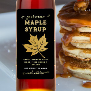 Étiquette vertical de sirop d'érable à feuille d'é