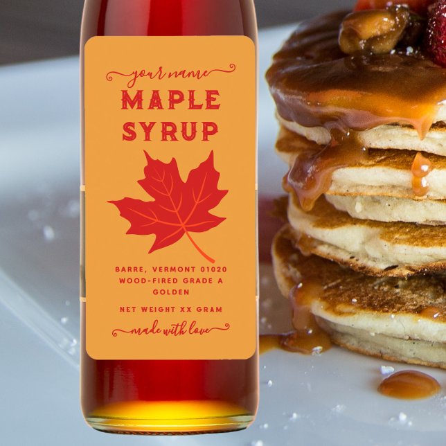 Étiquette verticale sirop d'érable feuille d'érabl (Créateur téléchargé)