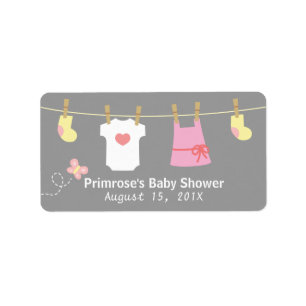 Étiquette Vêtements de bébé fille pour Baby Shower