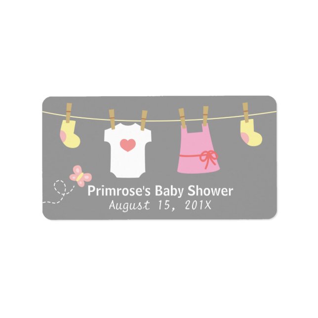 Étiquette Vêtements pour filles pour Baby shower pour filles (Devant)