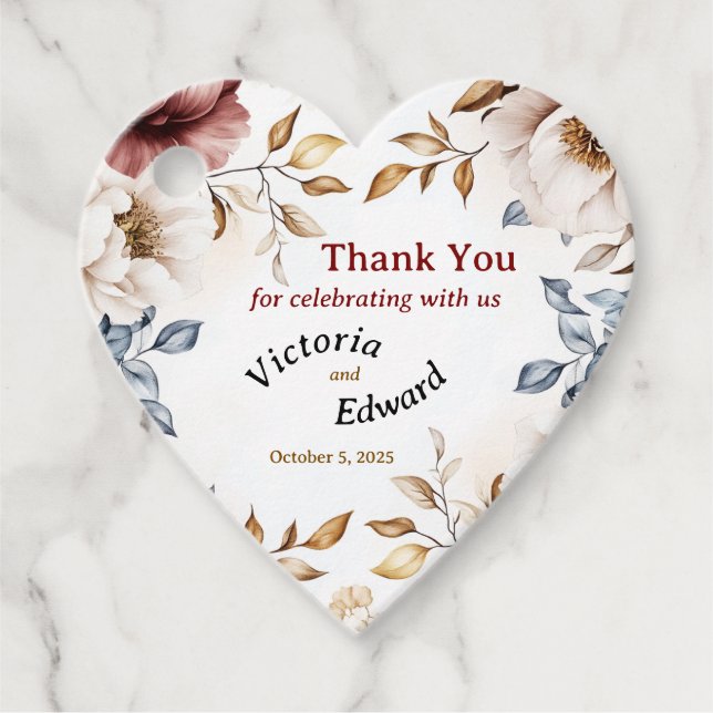 Étiquette Victorian Peony Luxe Wedding Favor (Devant)