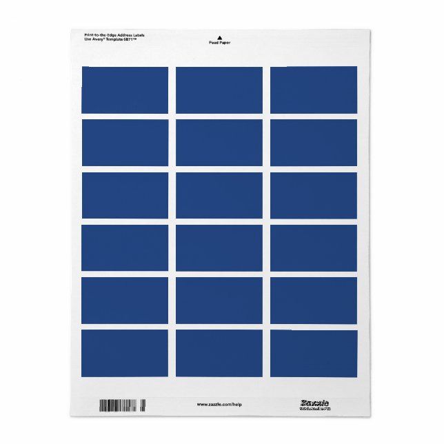 Étiquette Vide Créez votre propre - Bleu Profond (Feuille entière)