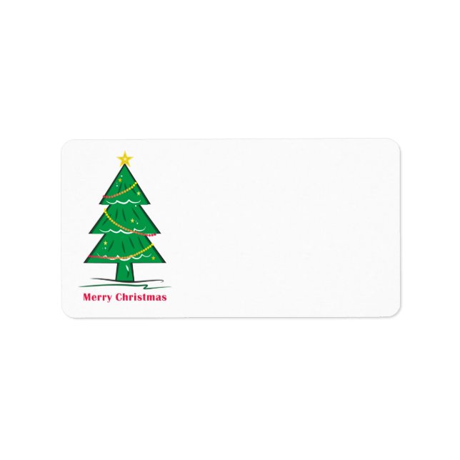 Étiquette Vierge de Noël de l'Arbre à Pinceau (Devant)