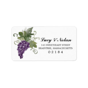 Étiquette Vignoble aquarelle Adresse postale