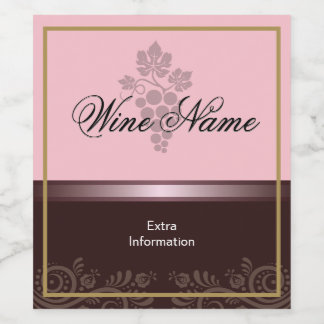 Étiquette Vin rose Avec Raisins