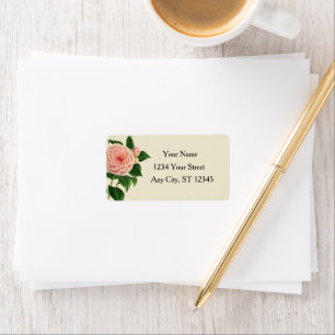 Étiquette Vintage Camellia Botanique