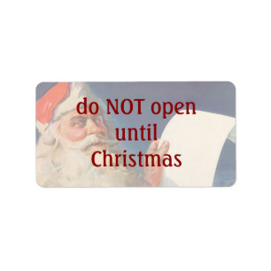 Étiquette Vintage Christmas, Père Noël Naughty Nice Liste