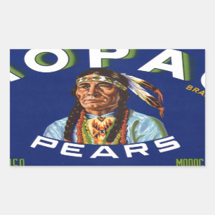 Étiquette vintage de caisse de fruit de poires de