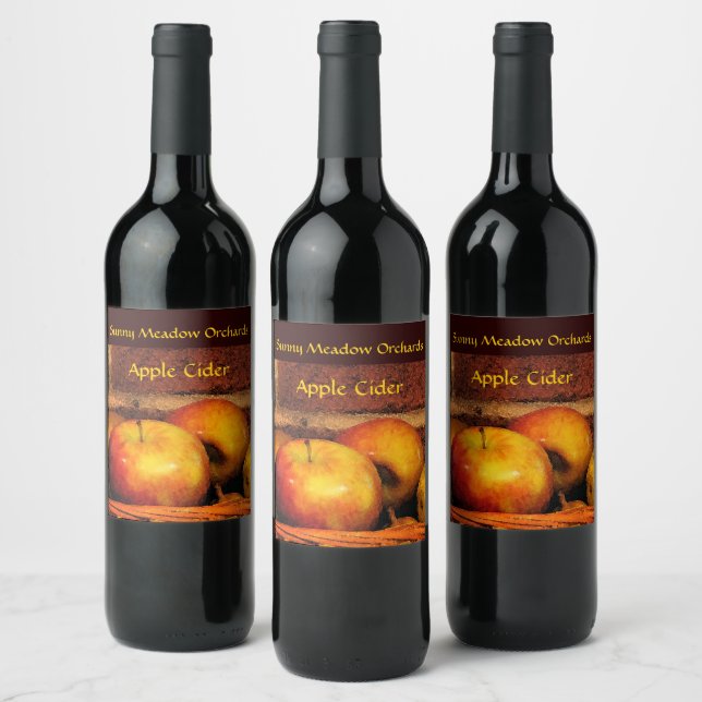 Étiquette vintage de cidre de pomme (Bouteilles)