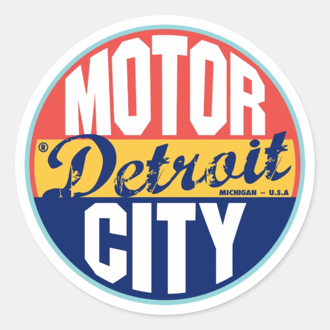 Étiquette Vintage de Detroit (Devant)
