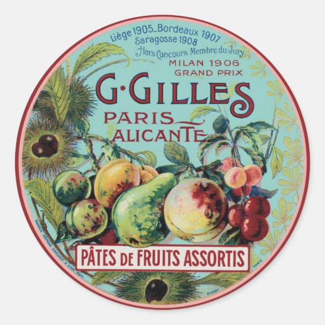 Étiquette vintage de fruits français (Devant)