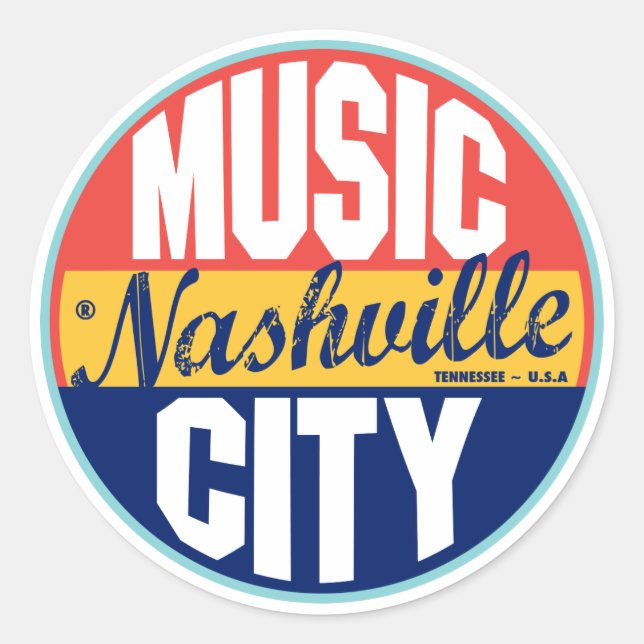 Étiquette Vintage de Nashville (Devant)