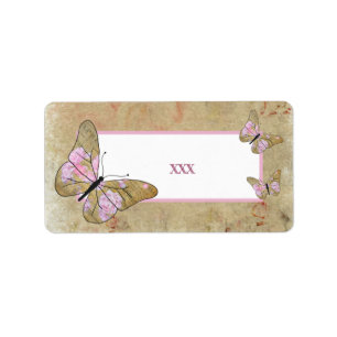 Étiquette Vintage de papillons