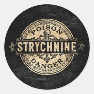 Étiquette vintage de poison de style de strychnin