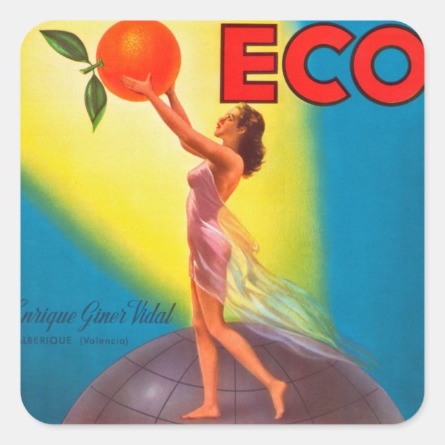 Étiquette vintage Eco Orange (Devant)