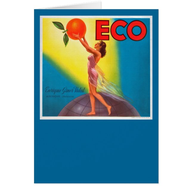 Étiquette vintage Eco Orange (Devant)