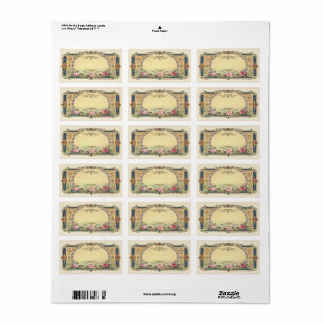 Étiquette Vintage Elegant French Country Address (Feuille entière)