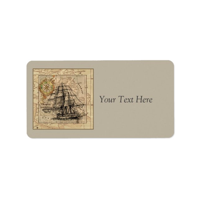 Étiquette vintage Expédition Et Carte (Devant)