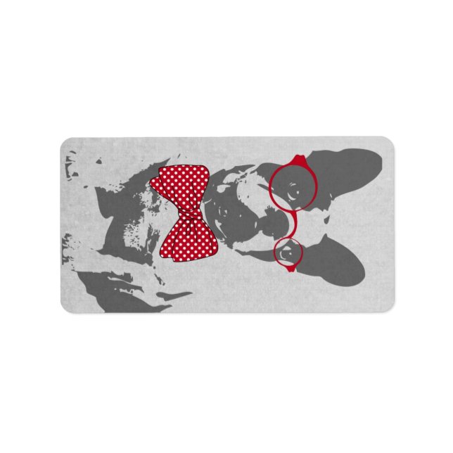 Étiquette Vintage Funny French Bulldog (Devant)