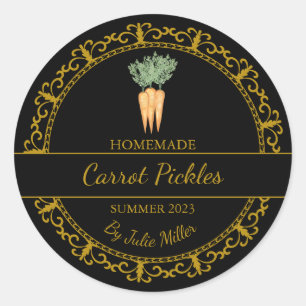Étiquette vintage Gold Carrot Pickets fait maison 